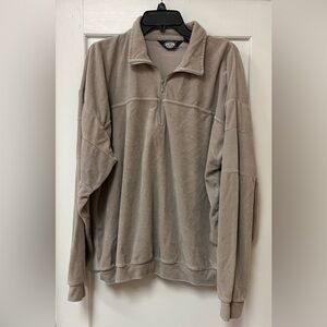 Vintage Knightsbridge for Men Velour 1/4 Zip Sweater Pullover Gray Sz XL